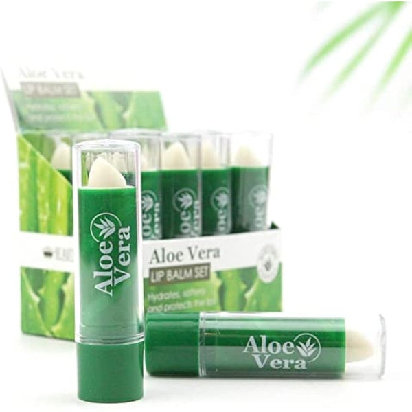 Beauty4Britain 72 x Lip Balm Aloe Vera Full Size 6 Boxes x 12 Balms Unisex Lip Care Wholesale