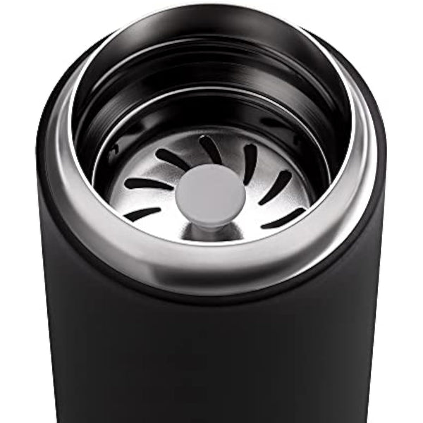 Fellow 12 oz Carter Move Travel Mug - Vacuum-Insulated Stainless Steel Travel Coffee Mug - Coffee Tumbler with Ceramic Interior and Splash Guard - Matte Black