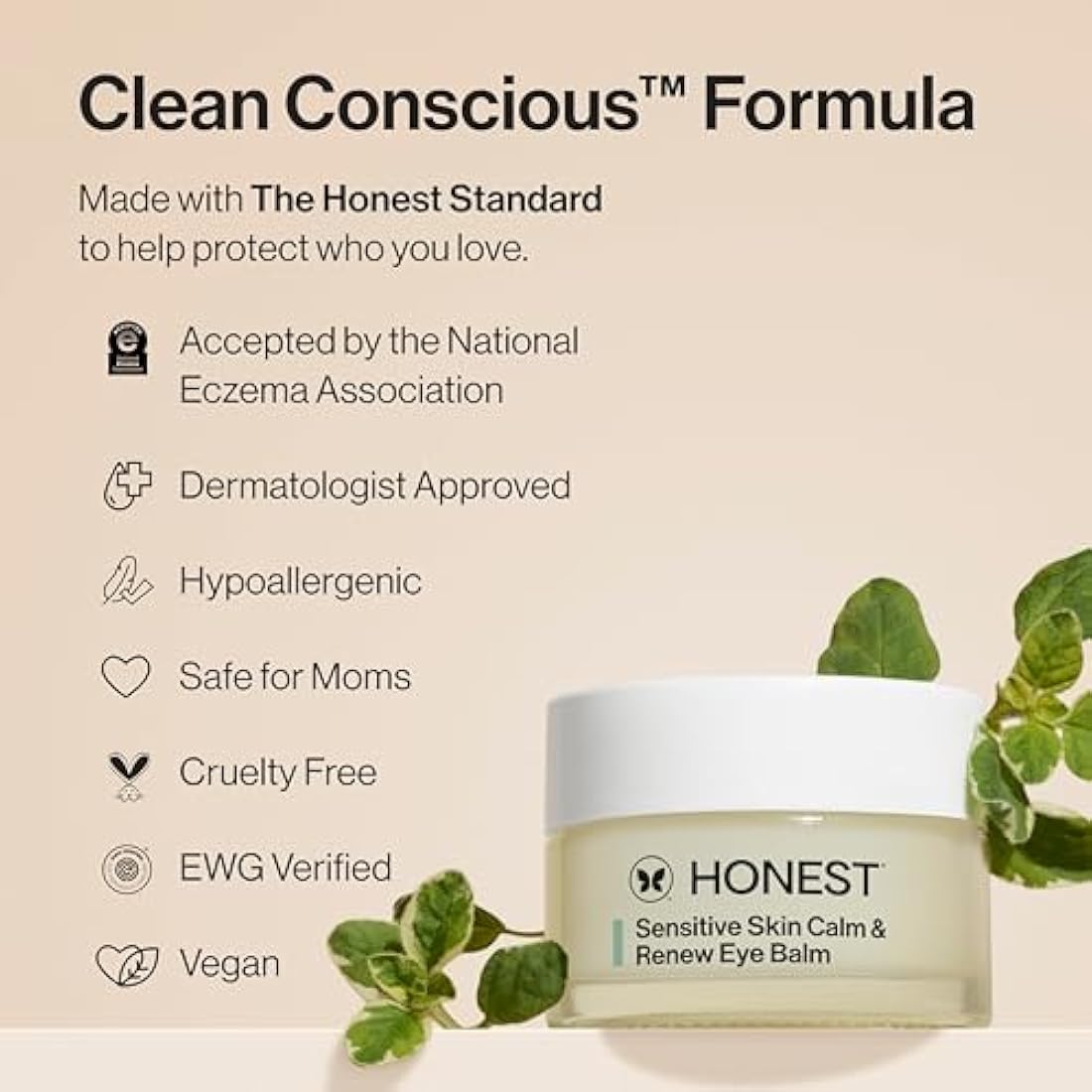 Honest Beauty Calm + Renew Anti-Aging Melting Eye Balm for Sensitive + Dry Skin | Shea Butter, Argan Oil, + Aloe | EWG Verified, Vegan + Cruelty Free | .5 fl oz