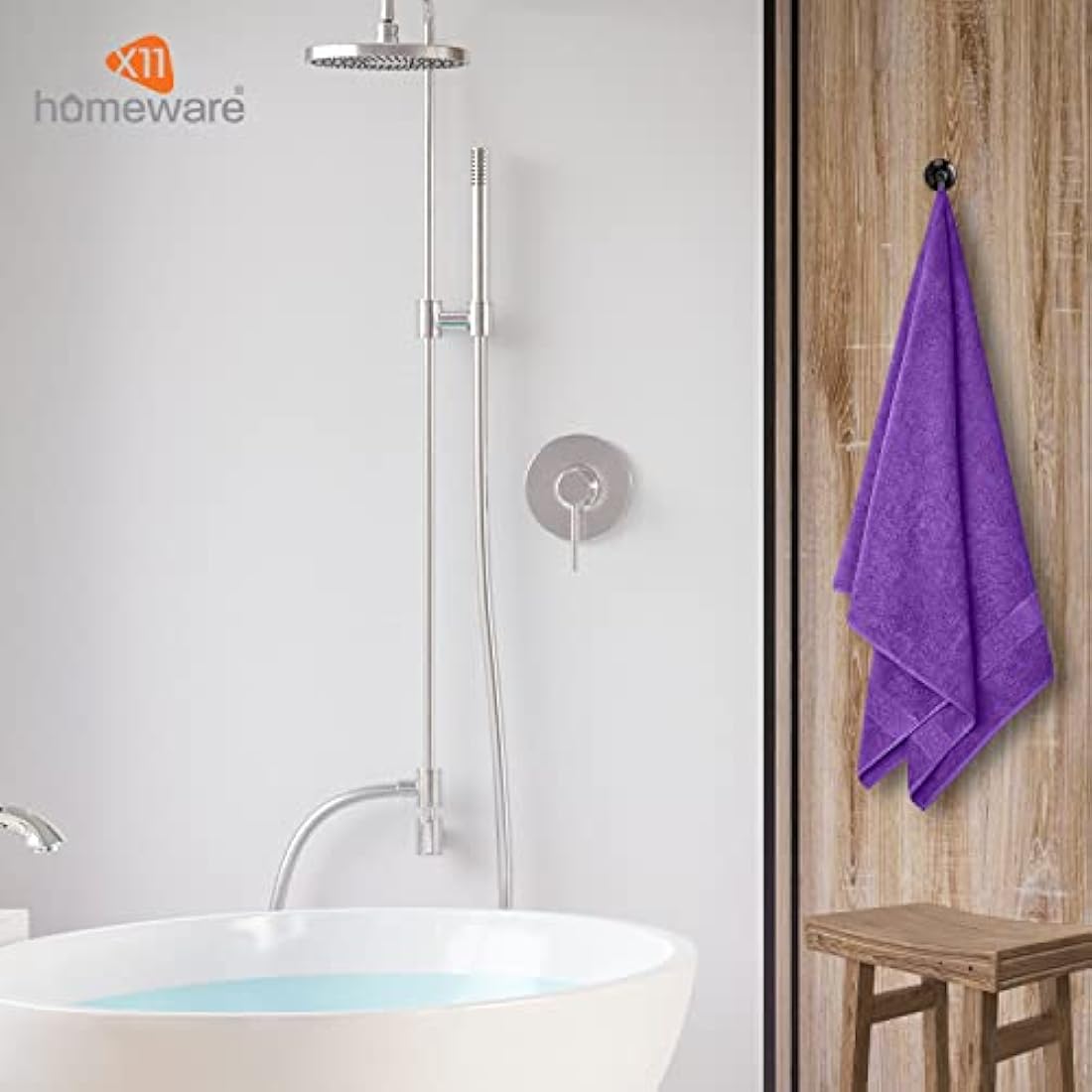 Bath Towels Pack of 4 Egyptian Cotton Towel Set Highly Absorbent Soft Bathroom Towels Set of 4 Ring Spun Cotton Quick Dry Large Towels (Aubergine)