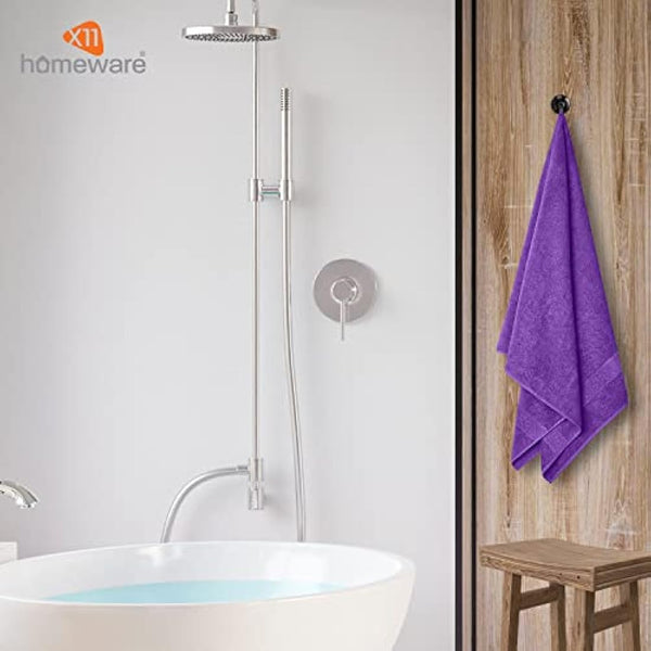 Bath Towels Pack of 4 Egyptian Cotton Towel Set Highly Absorbent Soft Bathroom Towels Set of 4 Ring Spun Cotton Quick Dry Large Towels (Aubergine)