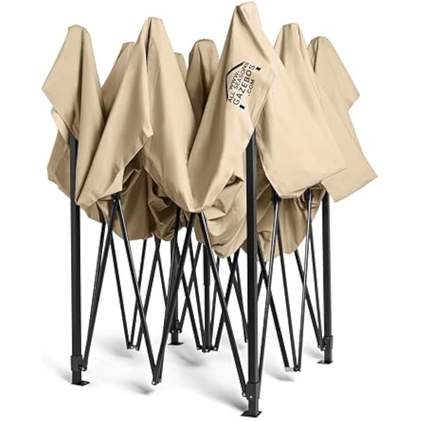 All Seasons Gazebos 3x3m Heavy Duty Fully Waterproof Pop up Gazebo With 4 Side Walls and Accessory Pack - Beige