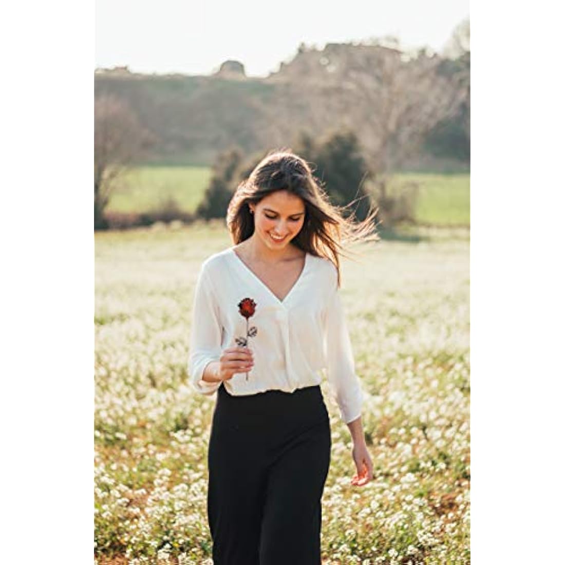 Forging Art Bcn® Hand Forged Eternal Wrought Iron Rose - Gift for Valentine's Day, Mother's Day, 6th Year Wedding Anniversary (Red/Green Without Base)