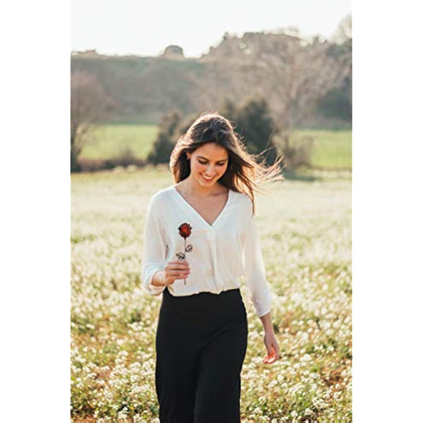 Forging Art Bcn® Hand Forged Eternal Wrought Iron Rose - Gift for Valentine's Day, Mother's Day, 6th Year Wedding Anniversary (Red/Green Without Base)