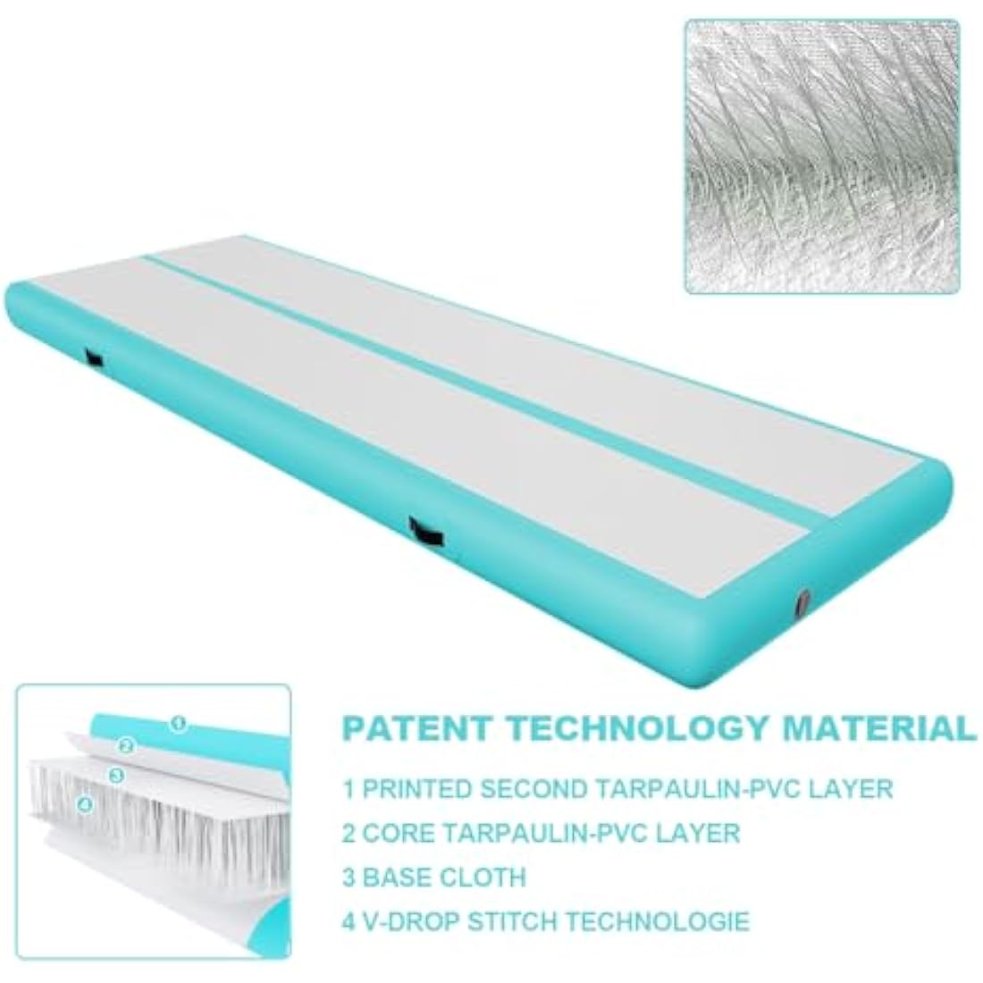 Inflatable Tumbling Gym Mat 10cm/20cm high 2M/3/4M/5M/6M/7M/8M/9M/10M/11M/12M Inflatable Air Gymnastics Mat Training Mats Gymnastics tumbling mat with Air Pump