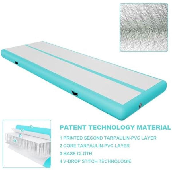 Inflatable Tumbling Gym Mat 10cm/20cm high 2M/3/4M/5M/6M/7M/8M/9M/10M/11M/12M Inflatable Air Gymnastics Mat Training Mats Gymnastics tumbling mat with Air Pump