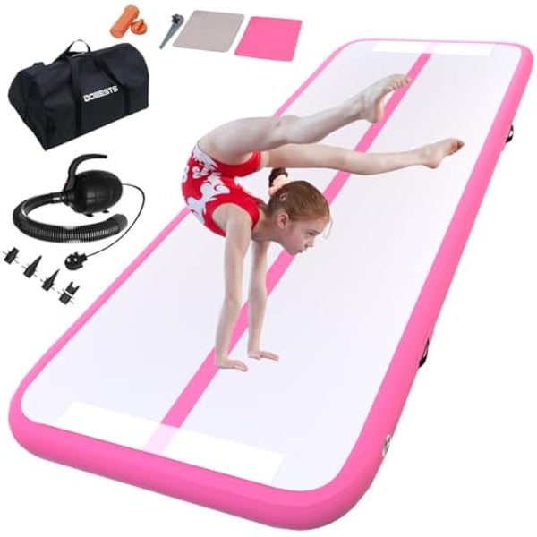 Inflatable Gymnastics Mat Tumbling Mat 6.6 ft 10 ft 13ft 16ft 20ft 4in/8in Thick Tumble Track Air Mat for Gymnastics For Home Kids Tumble Training Gymnastics/Yoga/Water/Dance