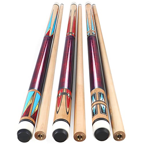 Aklot Pool Cue,Pool Cues Set of 3 Pool 58" Cue Sticks Pool Cues Adult Canadian Maple Wood Cue Stick Pool Cues Adult 18 19 20 21 oz