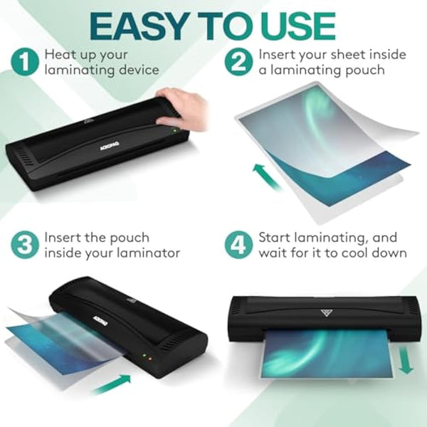 ACROPAQ Laminating Pouches A3-50 Pack, 160 Micron (2 x 80 Micron), Glossy Finish, Premium Quality, Rounded Corners, Ideal for Photos and Notes - 18002