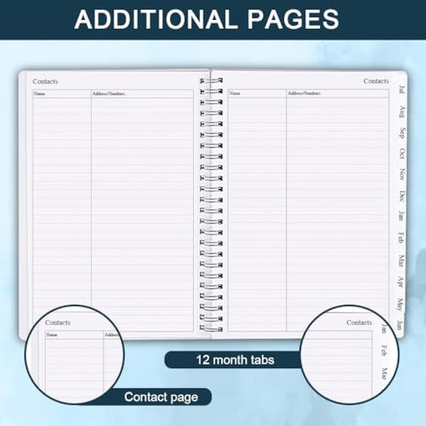 Diary 2025-2026, A5 Weekly/Monthly Planner with Monthly Tabs, 2025-2026 Planner from Jul 2025 to Jun 2026, Twin-Wire Binding,Easy to Organize Your Daily Life,14.8×21cm, Planners 2025-2026 Week to View