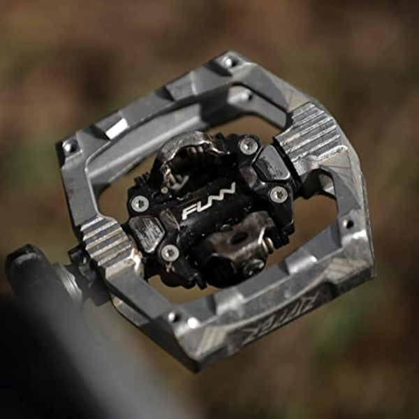 Funn Ripper Mountain Bike Clipless Pedals, Rocker Clip/Spring-Loaded Clip-in Mechanism, Compatible with SPD Cleats, 9/16" CrMo Axle Bicycle Pedals for MTB/Gravel Cycling