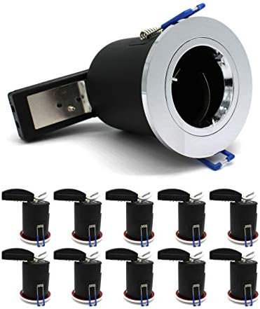 10 X Sanlumia LED Fire Rated Downlight Can GU10 Recessed Ceiling Twist & Lock Downlight IP20 Chrome