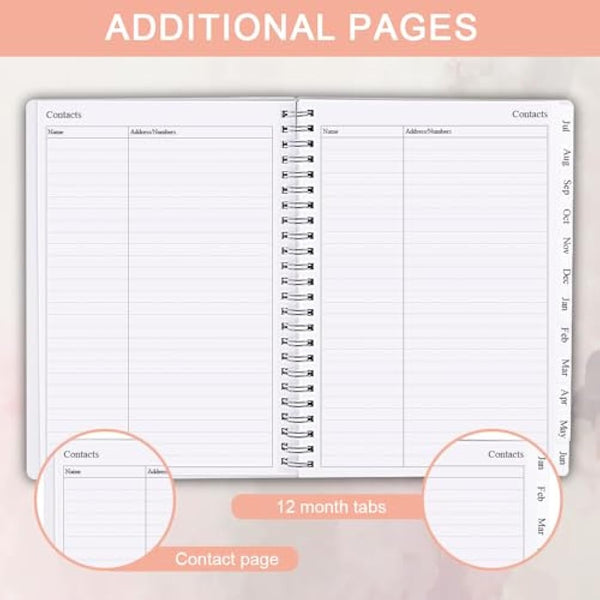 Diary 2025-2026, A5 Weekly/Monthly Planner with Monthly Tabs, 2025-2026 Planner from Jul 2025 to Jun 2026, Twin-Wire Binding,Easy to Organize Your Daily Life,14.8×21cm, Planners 2025-2026 Week to View