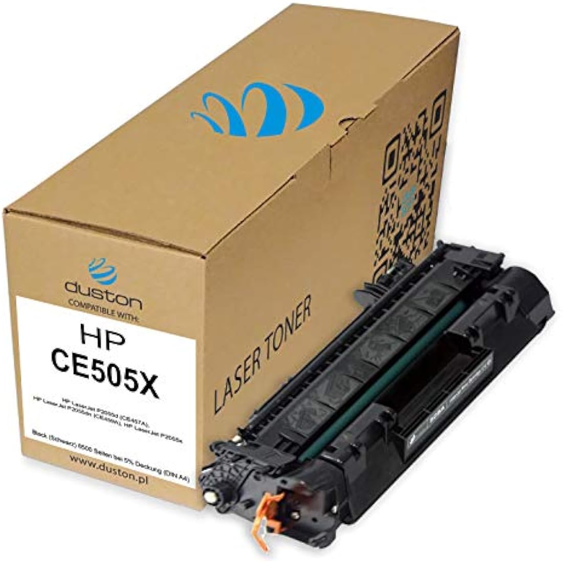 duston 2x CE505X, 05X Black Toner Compatible with HP Laserjet P2050 2055d 2055dn 2055