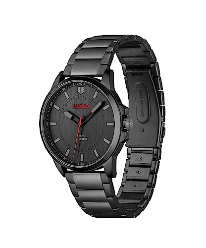 HUGO Analogue Quartz Watch for Men Collection #First - Available with Stainless Steel Bracelet or Leather Strap