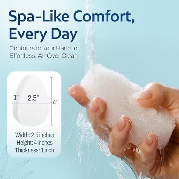 HartFelt Facial Exfoliation Beauty Box with Face Scrub Soft Exfoliating Bath Sponge Set, Gentle Skin Exfoliator & Dead Skin Remover, Shower Sponges for Women & Men, Shower Scrubber Gift Box 10pk