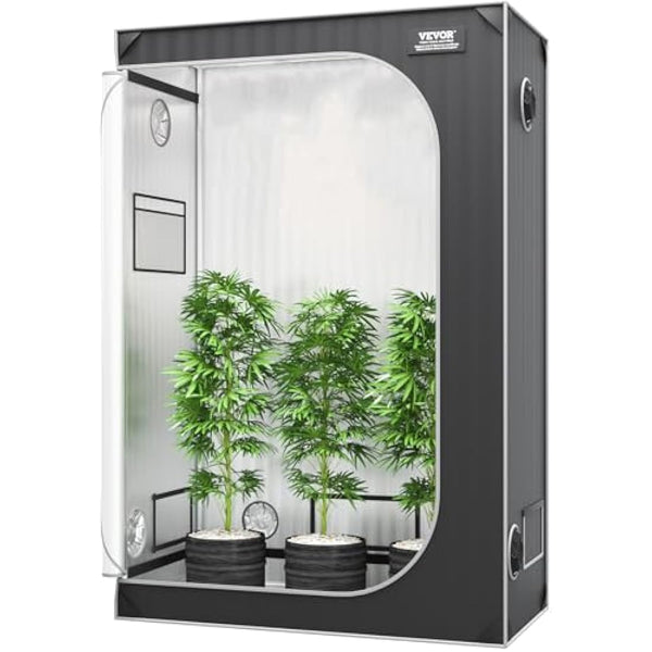 VEVOR 2x4 Grow Tent, 48'' x 24'' x 72'', High Reflective 2000D Mylar Hydroponic Growing Tent with Observation Window, Tool Bag and Floor Tray for Indoor Plants Growing