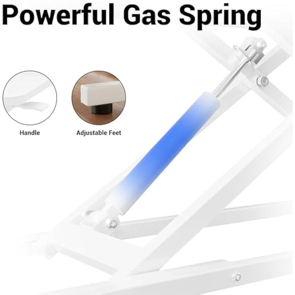 ERGOMAKER Standing Desk Converter, 32"/80cm Wide Height Adjustable Quick Sit to Stand Up Desk Riser for Dual Monitor, White