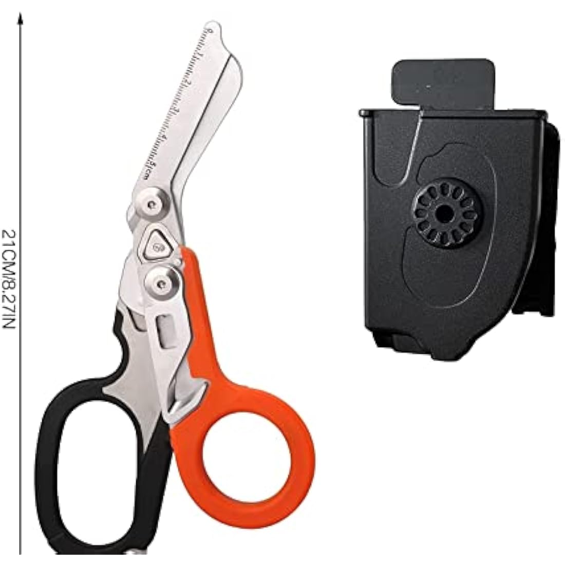 IMKRC Raptor First Aid Scissors, Tactical All-in-One Shears with Ring Cutter, Glass Breaker, Orange, Stainless Steel