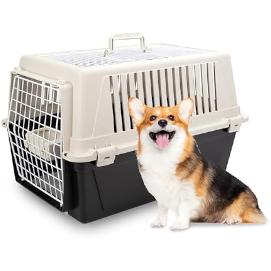 Ferplast Cat Carrier Small Dog Carrier, Double Opening, Secure, Practical, Easy to Clean, Durable Pet Travel Box up to 12 Kg, Includes Cushion, 60 x 40 x h. 38 cm