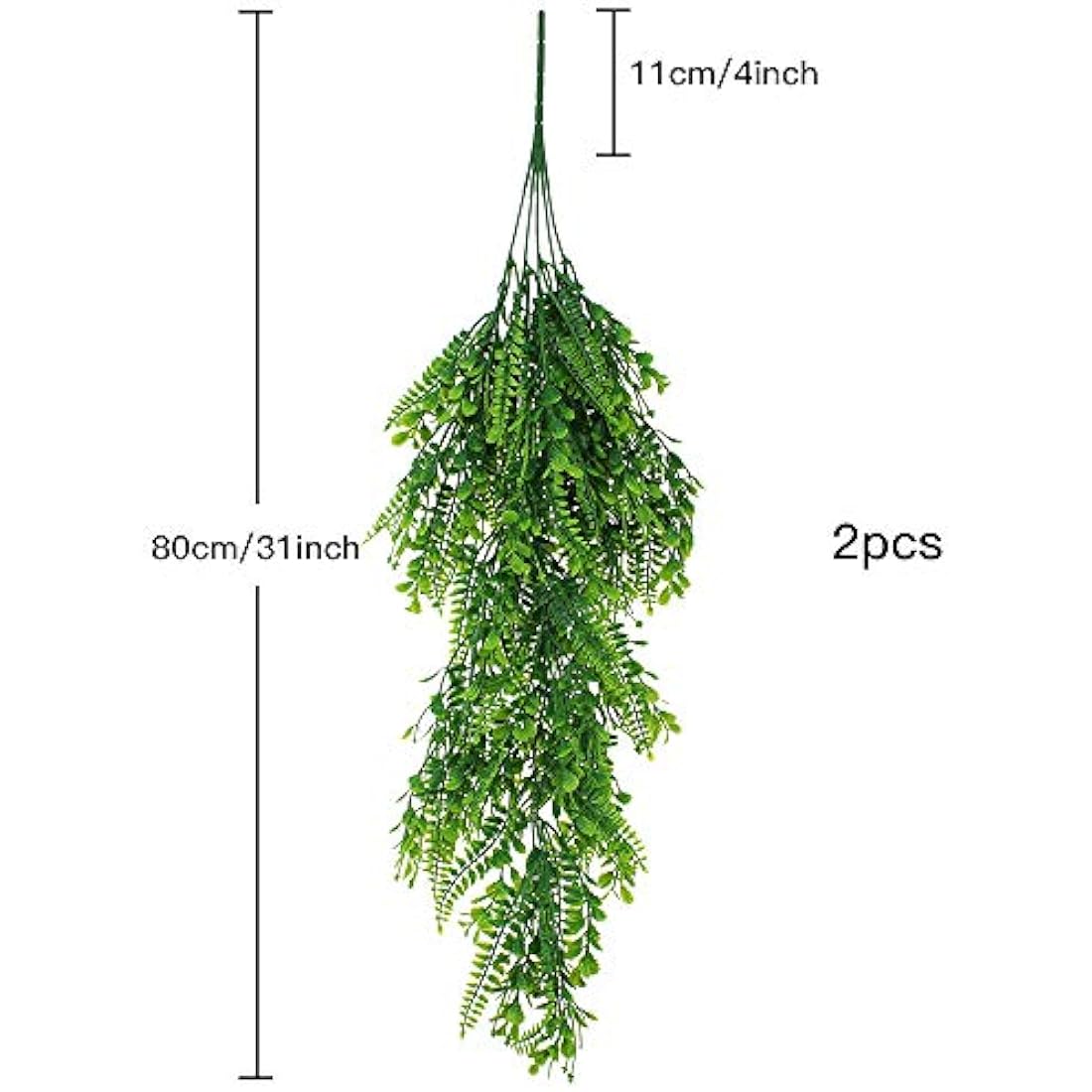 DXLing 2 Pieces 80cm Fake Ferns Plants Artificial Ivy Garland Fake Boston Ferns Persian Rattan Artificial Hanging Plants Faux Plants Artificial Hanging Vines Plant for Home Wall Wedding Decoration