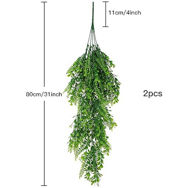 DXLing 2 Pieces 80cm Fake Ferns Plants Artificial Ivy Garland Fake Boston Ferns Persian Rattan Artificial Hanging Plants Faux Plants Artificial Hanging Vines Plant for Home Wall Wedding Decoration