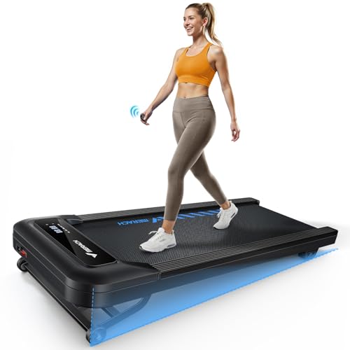 MERACH Walking Pad with 9% Auto Incline, 1-6km/h Under Desk Treadmill, 2.5HP Low Noise Walking Pad with Remote Control, LED Display, Portable Treadmills for Home Office