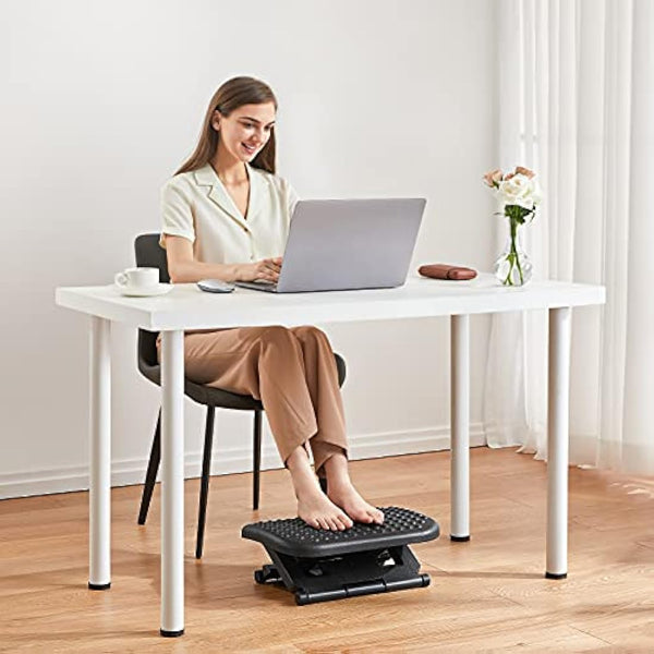 HUANUO Adjustable Under Desk Footrest, Foot Rest for Under Desk at Work with Massage, Foot Stool with 3 Height Position & 30 Degree Tilt Angle Adjustment for Home, Office