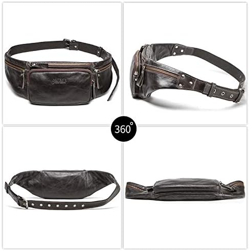 FANDARE Waist Packs Men Sling Bag Waist Pouch Leather Fanny Pack Waterproof Chest Bag Business Travel Running Cycling Sports Crossbody Bag Multipurpose Shoulder Bag