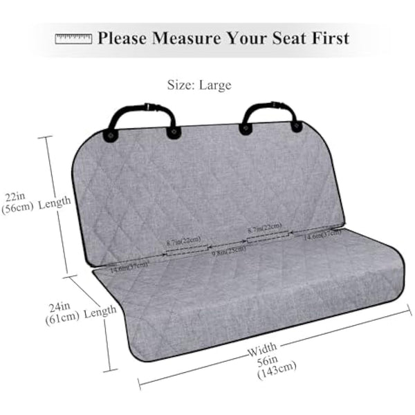 VIVAGLORY Dog Seat Covers, Dog Backseat Cover Pet Bench Protectors with Anti-Slip Backing, Back Seats Cover Rear Seat Covers Car Seat Cover for Dogs, Heather Black, L