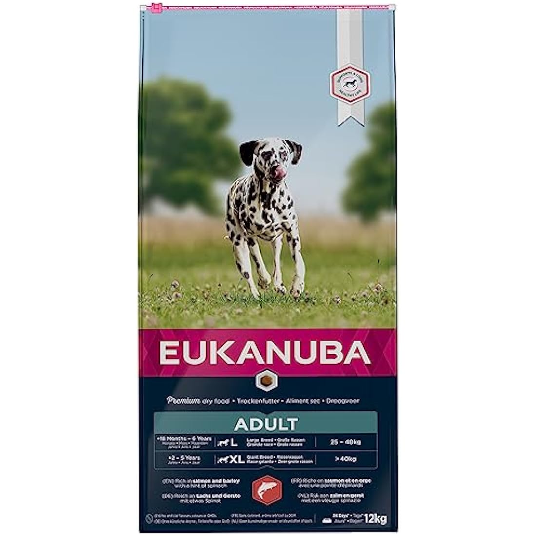 Eukanuba Complete Dry Dog Food for Adult Large and Giant Breeds with Salmon and Barley 12 kg