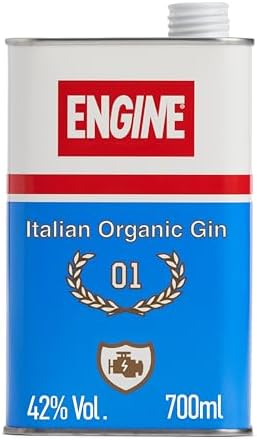 Engine Italian Organic Gin | 70cl | 42% vol | London Dry | Juniper Hints with Floral Note of Roses and Balsamic Note of Sage and Lemon | Vegan & Gluten Free | Perfect in a Gin & Tonic, or a Negroni