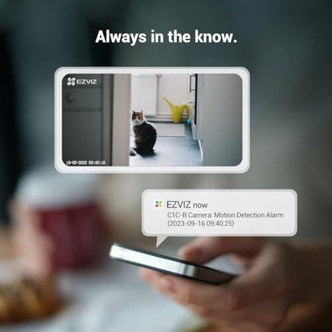 EZVIZ C1C 2 Pack Mini Home Security Camera Indoor, 1080P Wired Wifi Camera, Home Secuirty Camera, 10M Night Vision, Motion Detection, Alarm, Two Way Audio, 2.4GHz Only, Alexa/Google/App Control