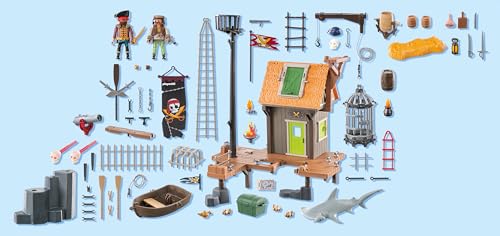Playmobil 71418 Pirates: Small Pirate Vessel, exciting adventures on the high seas, complete with extensive accessories, fun imaginative role-play, playsets suitable for children ages 4+