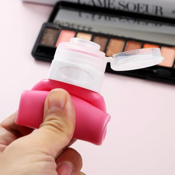 Gemice Portable Travel Bottle, 4 Pack Silicone Travel Containers Set LeakProof Refillable Squeezable for Lotion Liquid Shampoos, Soap and Toiletries (90ml)