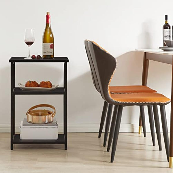 IBUYKE Industrial Side Table,End Table,Nightstand,3-Tier Storage Shelves,Steel Frame,for Hallway,Sofa,Living Room, Bedroom, Black, 39 x 29 x 58.5 cm TMJ402B