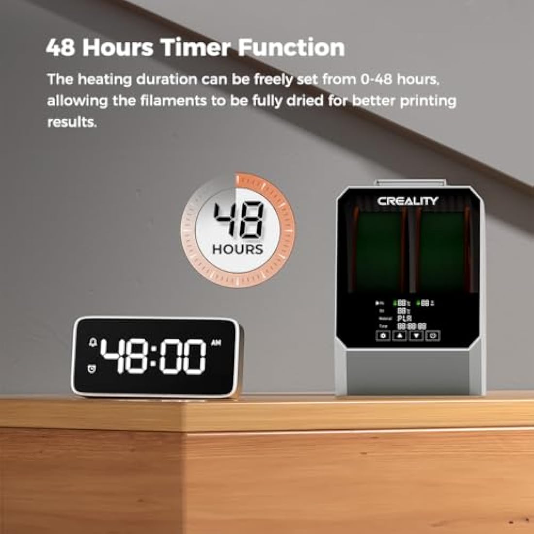 Creality Official Space Pi Filament Dryer Plus, 2 Rolls 3D Printer Filament Dryer Box 360° Hot-Air Heating with Fan, Upgraded Filament Dehydrator Storage Box for 1.75/2.85mm PLA PETG ABS TPU Material