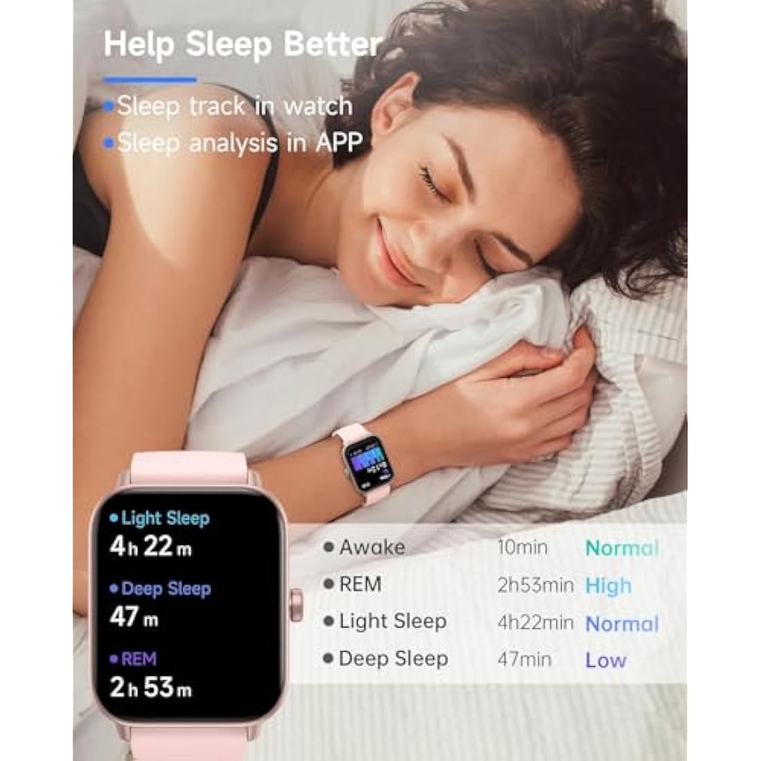 TOOBUR Smart Watch for Women Alexa Built-in, IP68 Waterproof Swimming, 1.8" Fitness Watch with Answer&Make Call/Heart Rate/Step Counter/Sleep Tracker/100 Sports, Compatible Android iOS