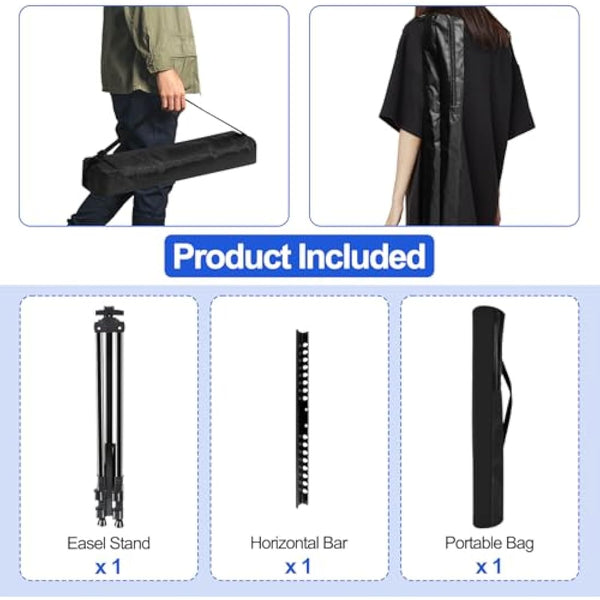 FUDESY Artist Easel Stand, Adjustable Art Tripod for Painting, 58cm to 182cm Tabletop and Floor Painting Display Adult Easel Stand, Aluminum Drawing Stand with Portable Bag