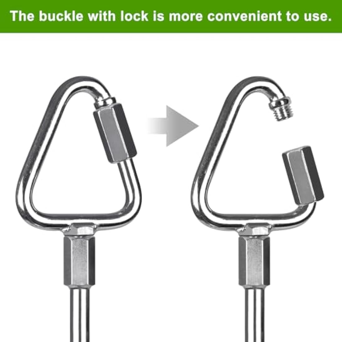 Insaga Ground Anchor, 4pcs Heavy Duty Tent Peg Trampoline Earth Stake Strong Storm Spiral Screw Spike for Garden Swing/Camping/Canopy/Shed/Dog/Carport with Carabiner Lockset, Orthogonal Triangle/44cm