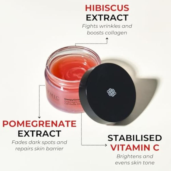 Karmic Skin Anti Ageing Night Face Cream | Wrinkle, Dark Spot & Hyperpigmentation Facial Moisturiser | Vitamin C & E, Natural Retinol | For Women & Men | Hydrating, Anti Aging Sleepytime Gelly