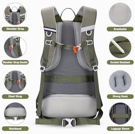 HOMIEE 45L 60L Hiking Rucksack for Men Women, Waterproof Hiking Backpack Lightweight Skiing Camping Trekking Travel Backpack for Fishing, Cycling, Climbing