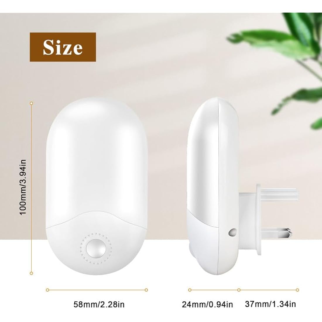 2 Pack LED Night Light, Night Lights Plug in Walls with Dusk to Dawn Photocell Sensor, 0.5W Energy Saving, Warm White Plug in Night Lighting for Kids/Children, Bedroom, Hallway, etc