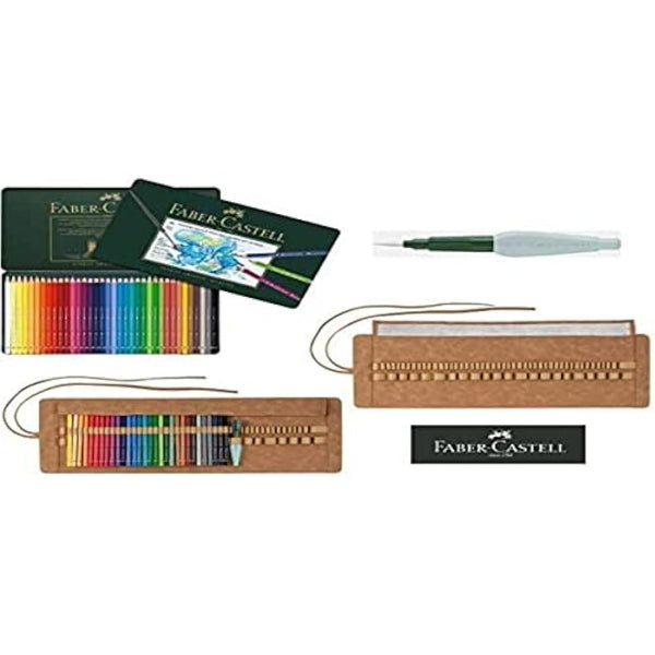 Faber-Castell A.Dürer Watercolour Pencils Set of 36 with Metal Case, Water Brush and Art & Graphic Pencil Case