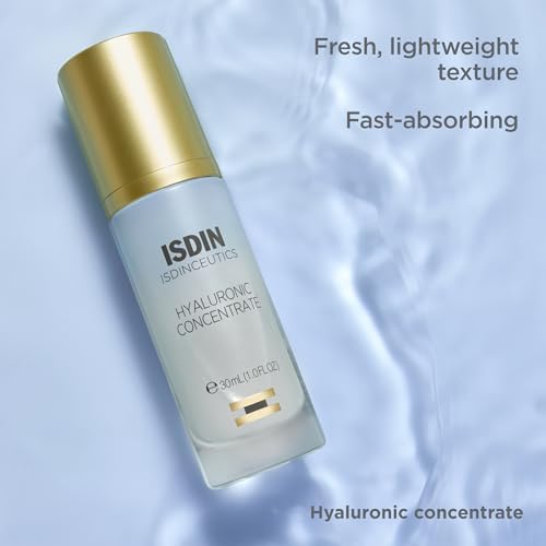 ISDIN Isdinceutics Hyaluronic Concentrate (30ml) | Hydrates and Plumps skin | wrinkle smoothing | reduces pores and sebum production