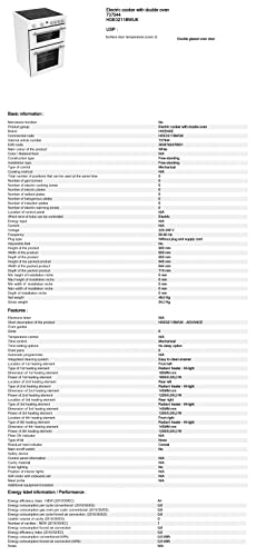 Hisense HDE3211BBUK 60cm Electric Cooker with Ceramic Hob-Black , A Rated Double Oven