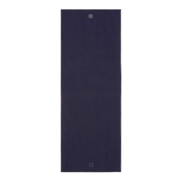 Manduka Yogitoes Yoga Towel ? Rubber Grip Dots Non-Slip Bottom, Quick Dry Fitness Towel for Hot Yoga, Pilates, Exercise - 79 Inch, Midnight
