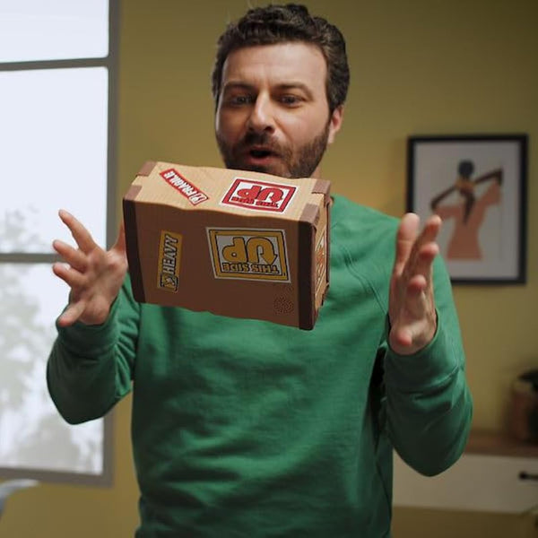 Ideal | This Side Up: The parcel-flipping, electronic reaction game | Family Games | 1+ Players| Ages 8+