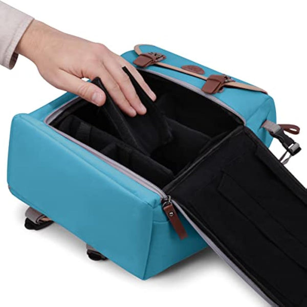 ENHANCE Designer Edition Trading Card Backpack - MTG Deck Bag Card Binder Space, TCG Deck Box Storage, Playmat Holder - Compatible with Magic The Gathering, Lorcana (Canvas Look - Blue)