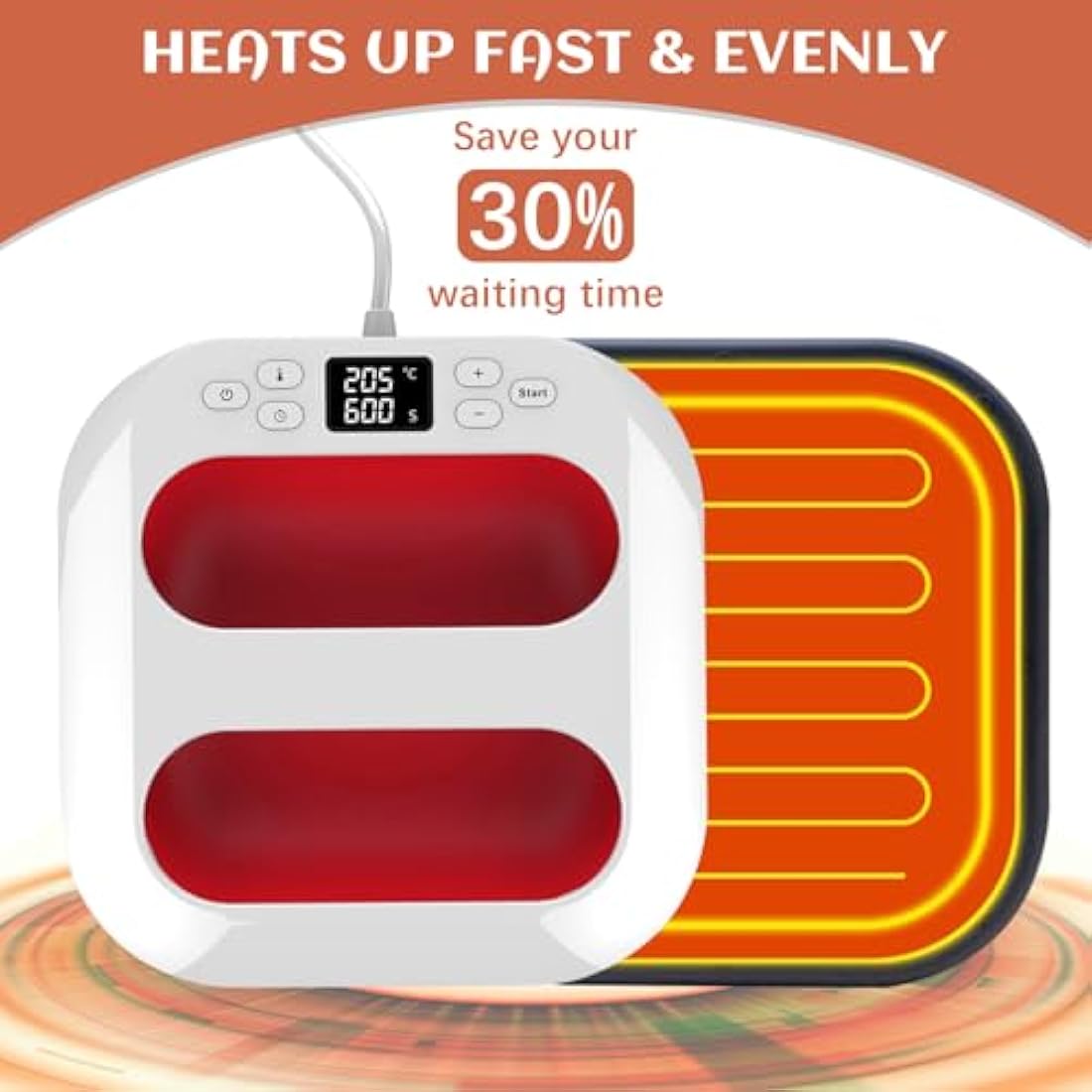 Heat Press, 2 in 1 Heat Press Machine, Portable Iron Press(9" x 9"), DIY Heat Press Fast Heat for Sublimation/HTV Vinyl/Bags/Hat/T-Shirts